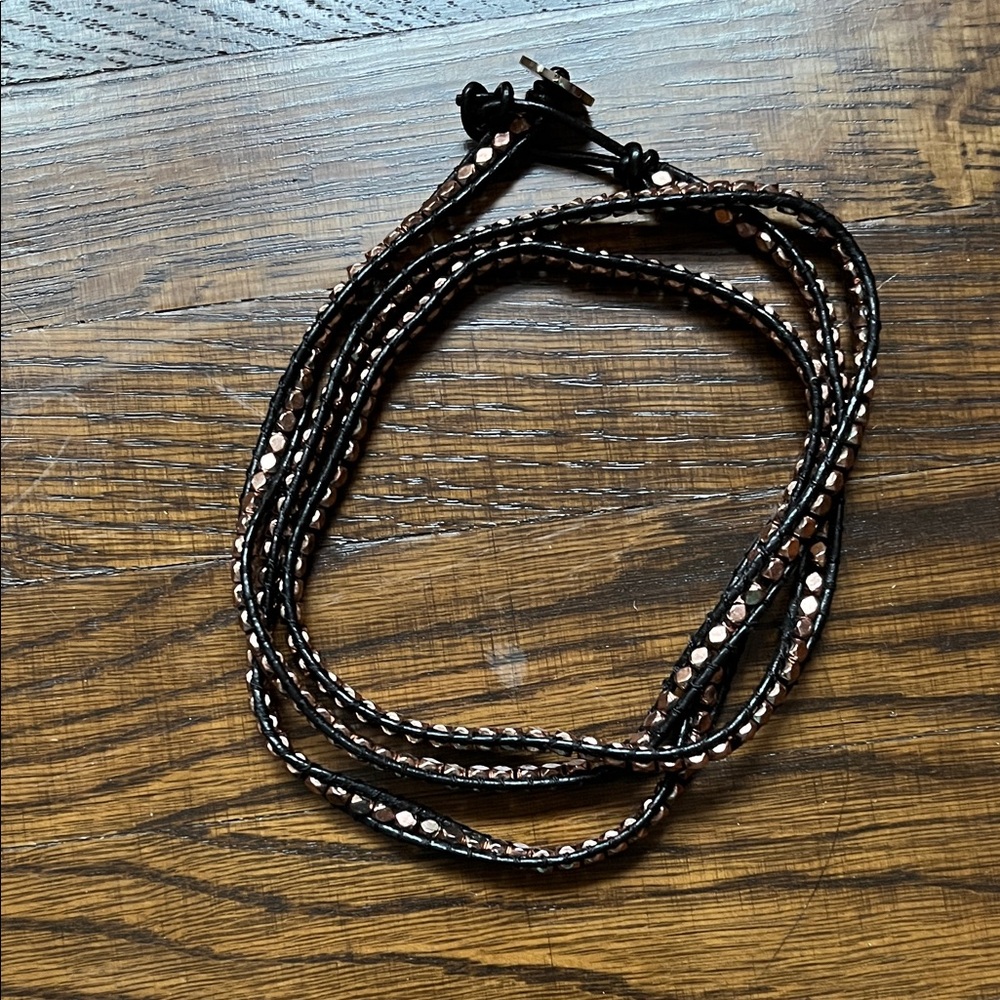 Black and Copper Studded Wrap Bracelet